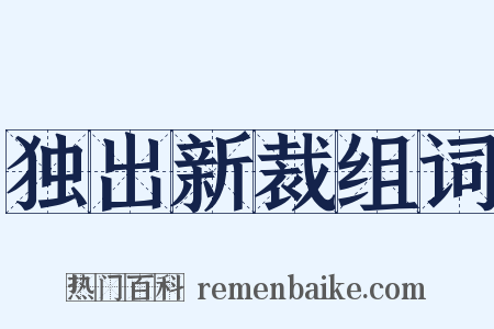 独出新裁组词是什么意思的图片